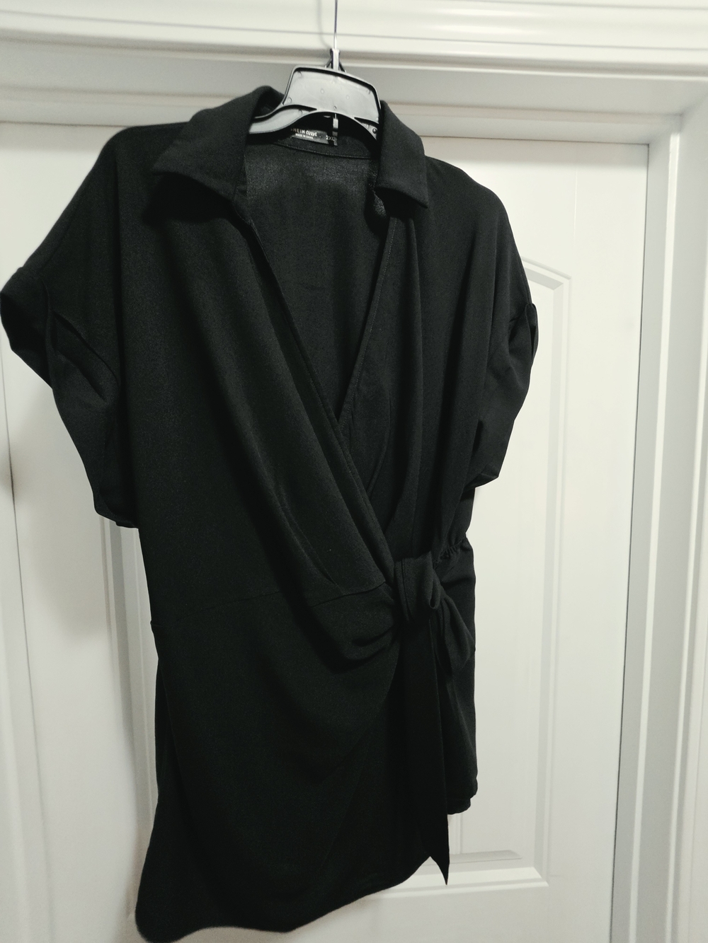 Classic Black Wrap Jacket with Tie Waist